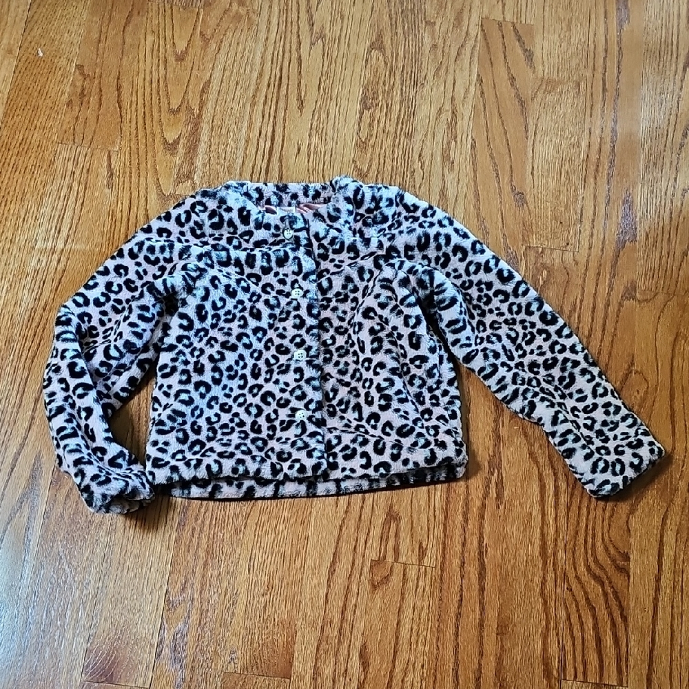 Leopard Print Faux Fur Jacket
